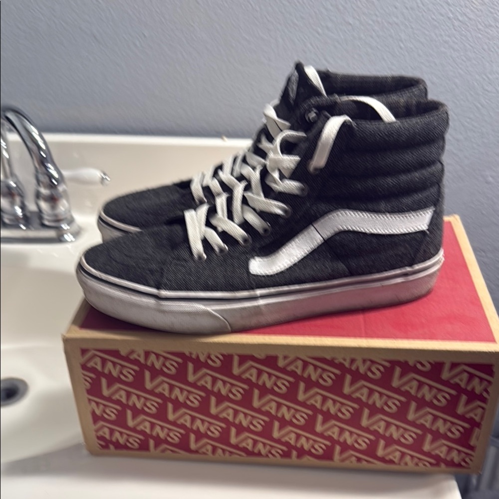 Vans Black and White High-Top Sneakers